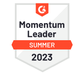g2-2 Image: G2 Summer 2023 Momentum Leader badge, a trusted alternative to HotDocs, symbolizing top-rated document automation solutions on the G2 platform.