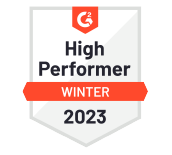 g2-5 Image: G2 Winter 2023 High Performer badge, a trusted alternative to HotDocs, symbolizing top-rated document automation solutions on the G2 platform.